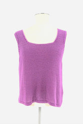 Womens Size Petite Large Sigrid Olsen Sport Crocheted Purple Tank Top - RealThreads